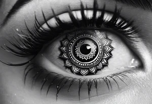 Mandala, eye, detail tattoo idea
