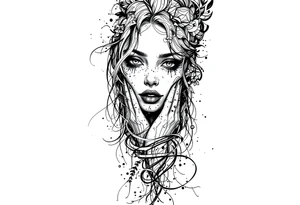 Reincarnation,beautiful girl long fore arm tattoo idea