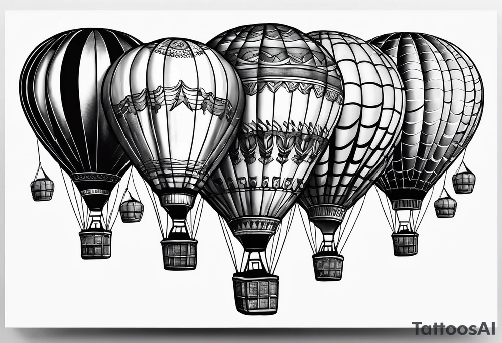 Whimsical Hot Air Balloon tattoo idea