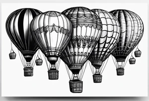 Whimsical Hot Air Balloon tattoo idea