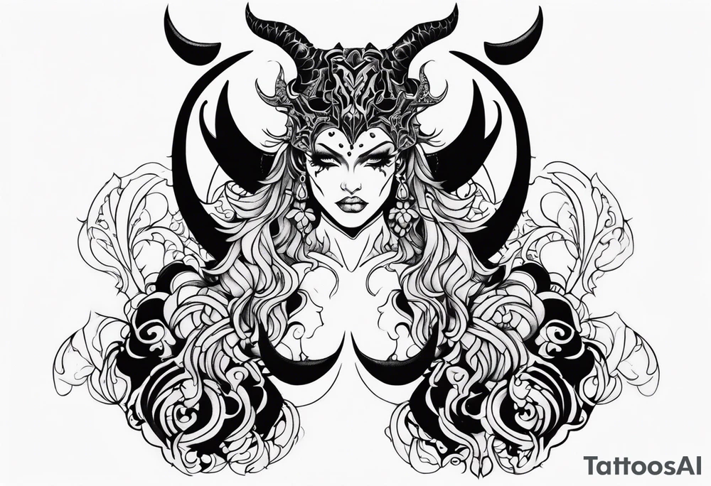 underboob tattoo demon tattoo idea