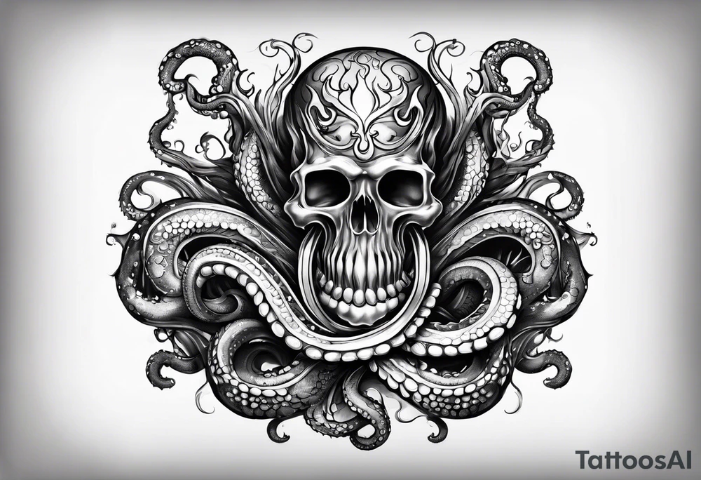 tentacles holding a cigarette tattoo idea