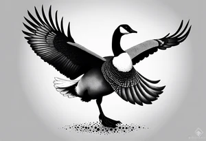 canadian goose preparing to fly tattoo idea