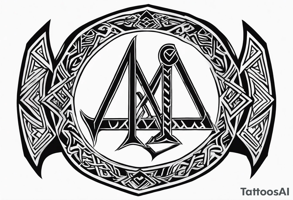 Valhalla shield valknut sword axe tattoo idea