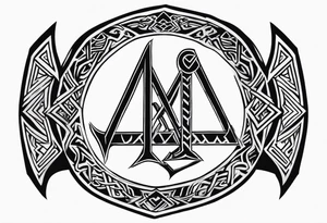 Valhalla shield valknut sword axe tattoo idea