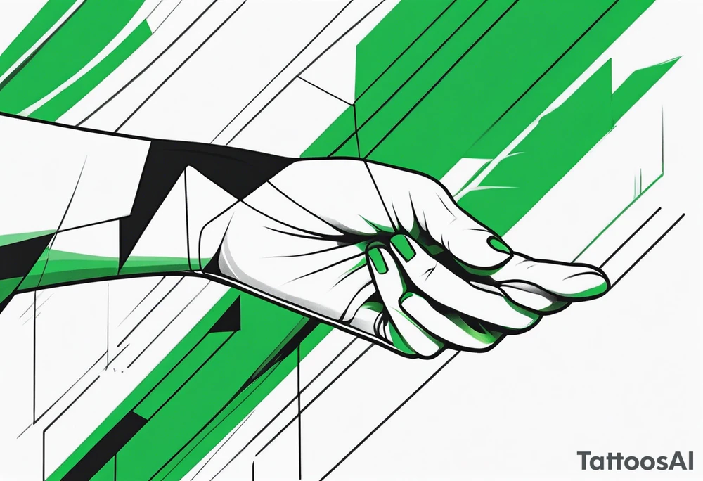 lines around wrist, abstract, green and black, covered from wrist to forearm, fully covered, no borders, blackwork, no people tattoo idea