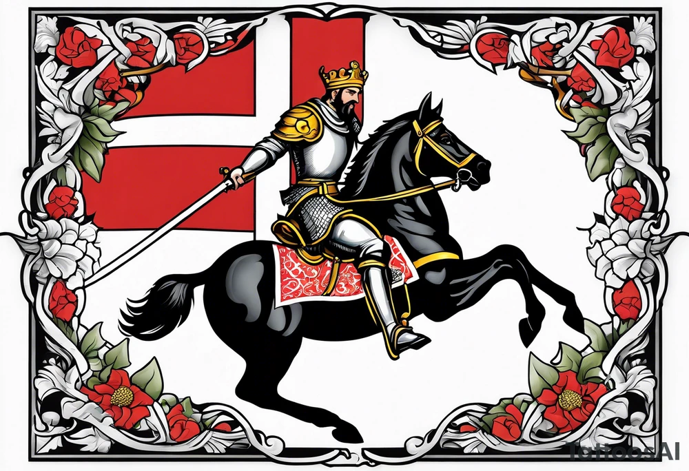 flag of saint george impailed on a lance tattoo idea