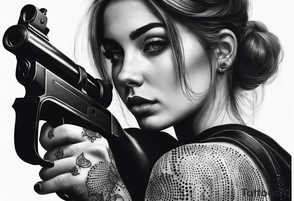 girl with a shotgun tattoo idea