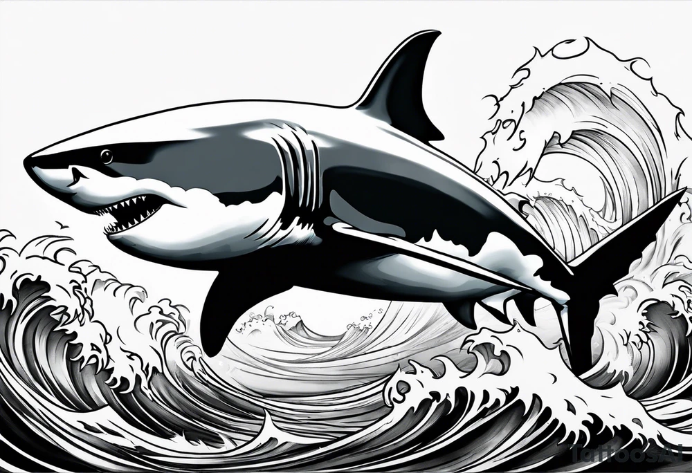Great white shark tattoo idea