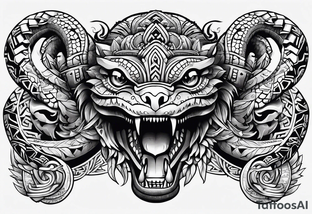 Aztec snake tattoo idea
