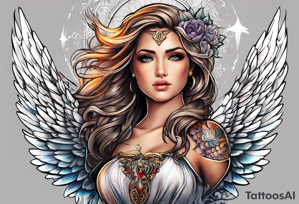 Angel of protection tattoo idea