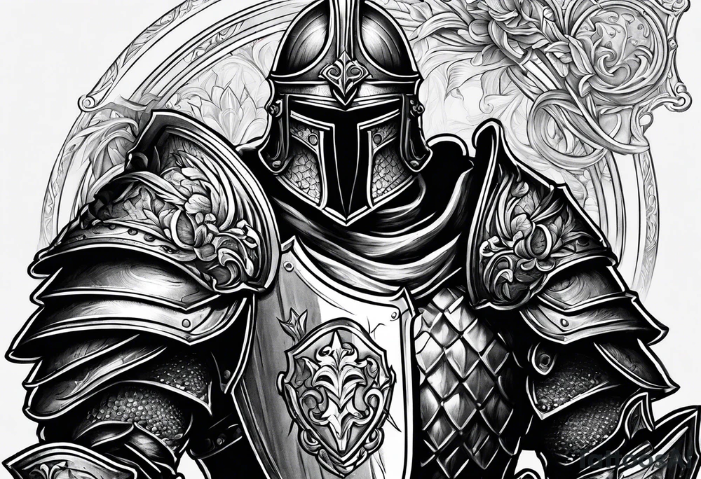 knight with heavy armor tattoo idea