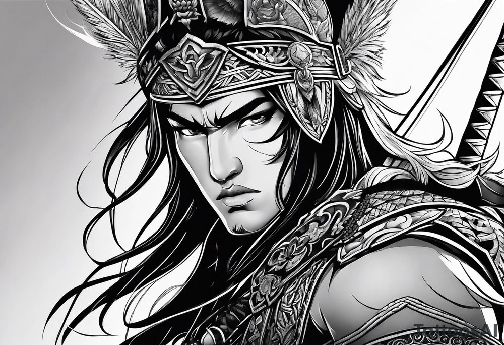 brave and powerful warrior tattoo idea