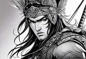 brave and powerful warrior tattoo idea
