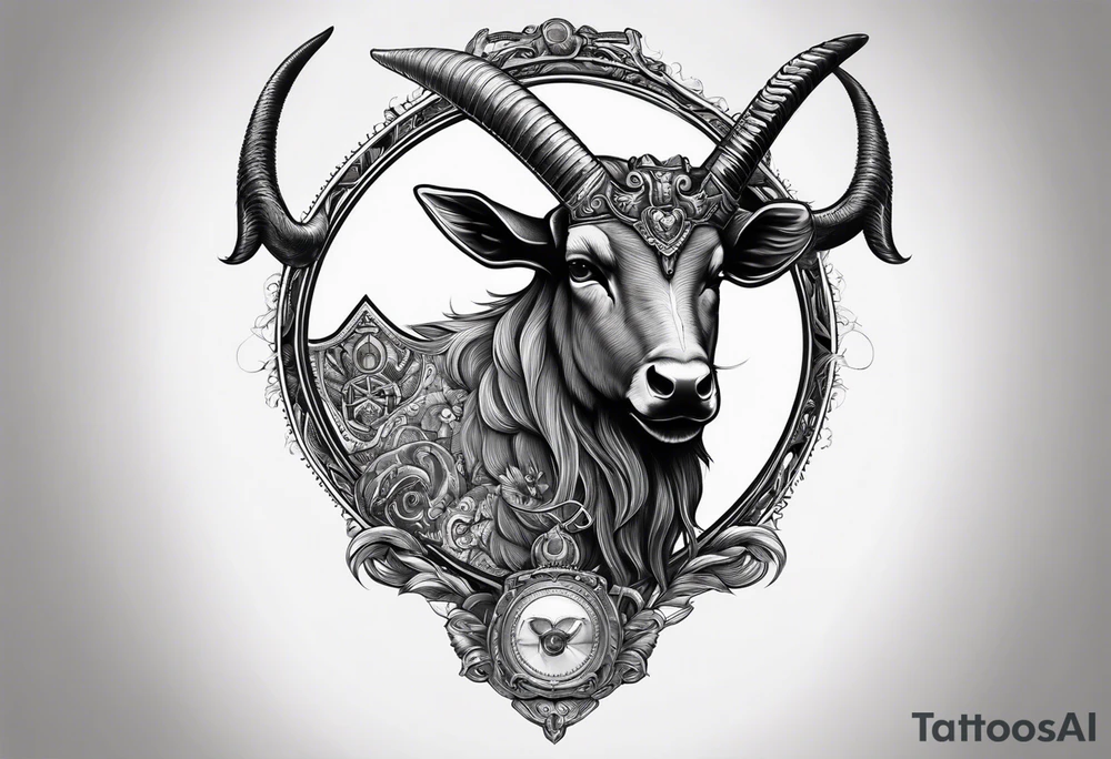 capricorn with sunglasses and shotgun tattoo idea
