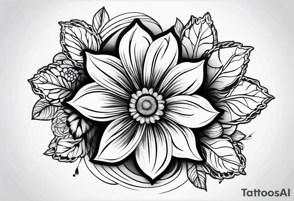 Flower paw print tattoo idea