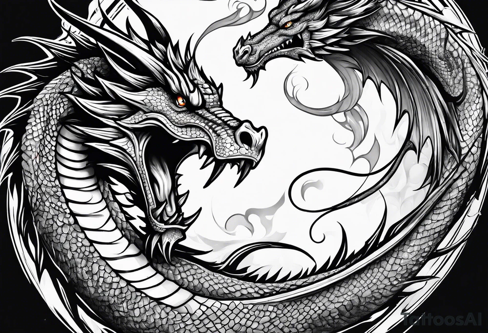 Fire breathing dragon tattoo idea