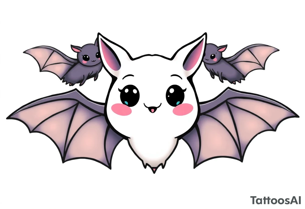10 cute bats tattoo idea