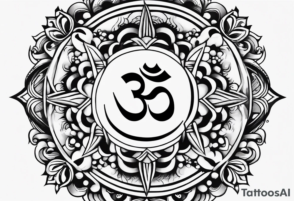 generate a simple less ink, small om symbol tattoo idea