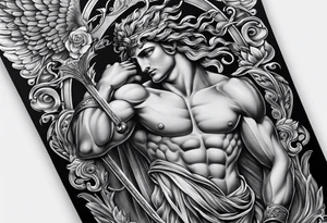 full left arm sleeve with greek mythology for men tattoo idea
