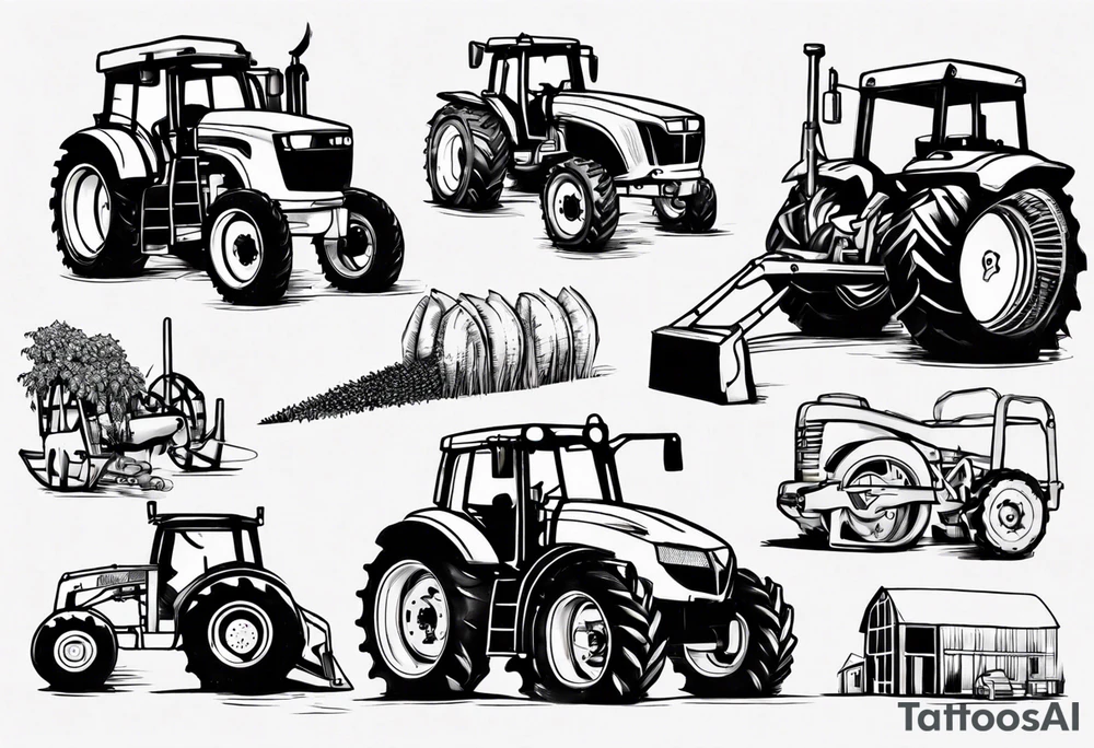 Farm equipment tattoo idea