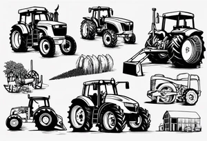 Farm equipment tattoo idea