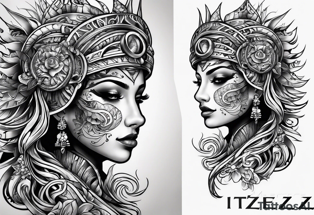 Word “ITZEL” tattoo idea