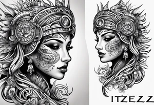 Word “ITZEL” tattoo idea