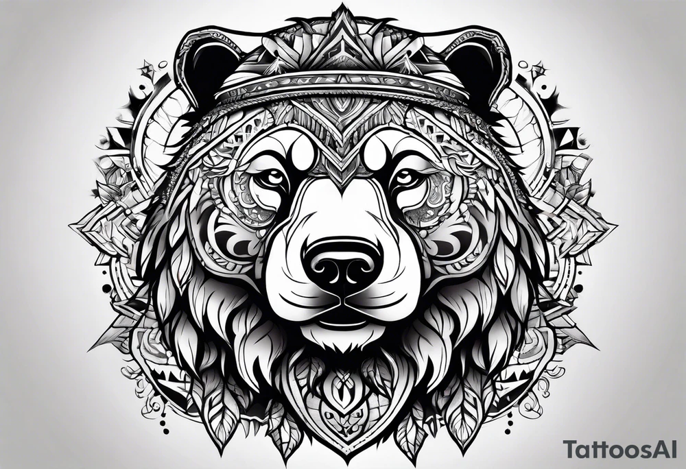 Snow bear warrior tattoo idea
