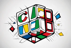 Rubiks cube where the letter "C" is visible on the front tattoo idea