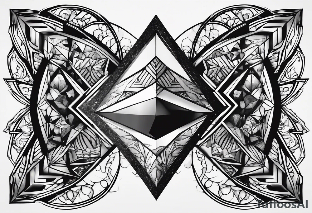 simple Dimond shape split in two halves tattoo idea