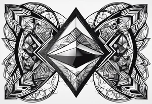 simple Dimond shape split in two halves tattoo idea