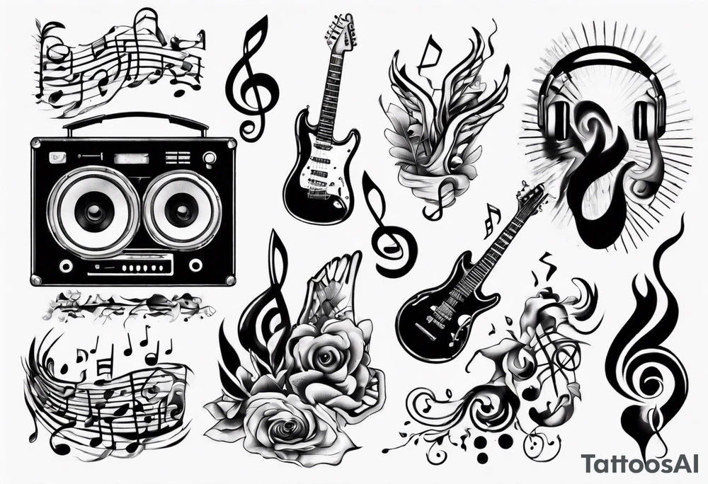 music sound tattoo idea