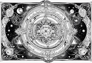Galaxy with Gemini and Capricorn constellations tattoo idea
