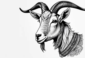 Image of goat combined with commandment. tattoo idea