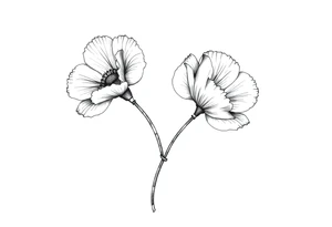 Violet and poppy tied together tattoo idea