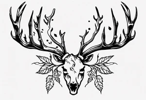 Bramble growing on antlers tattoo idea