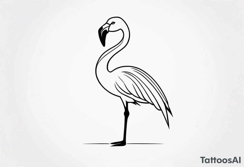 flamingo simple tattoo idea