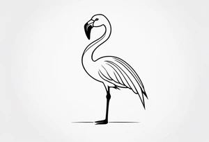 flamingo simple tattoo idea