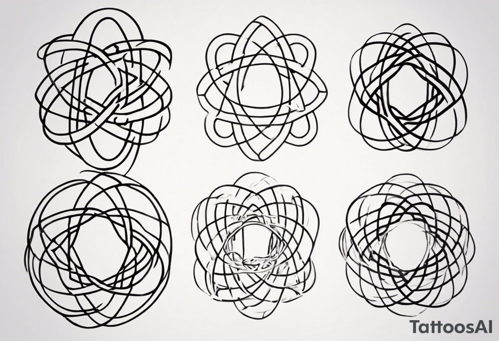 The mathematical 6,1 prime knot  that is cute, shape it like a friendship graph tattoo idea