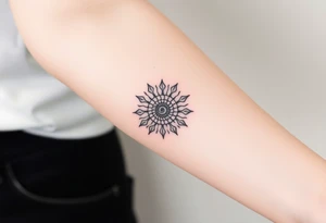 Fibonacci sun spiral shell tattoo idea