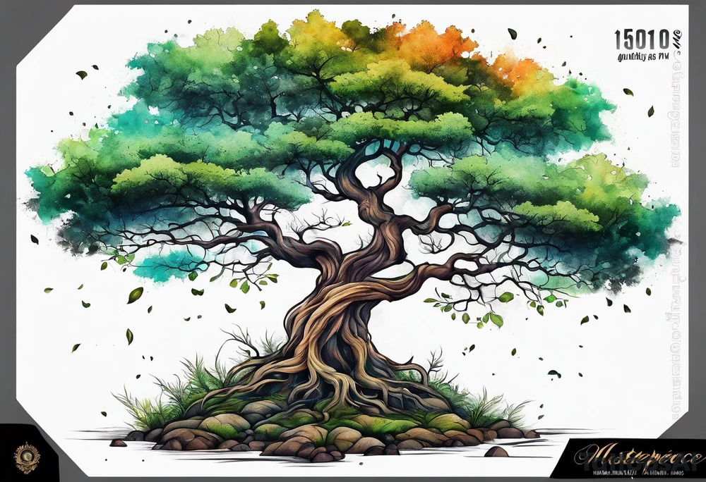 a tall tree with deep roots tattoo idea