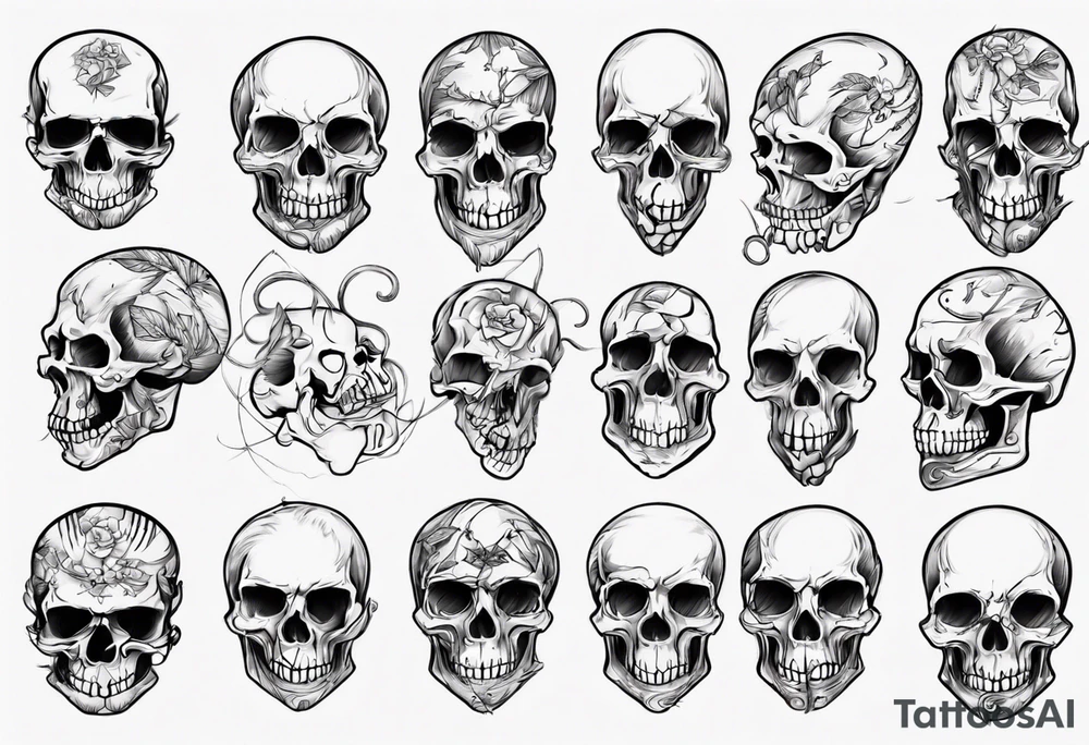 Barbs wired and skulls tattoo idea