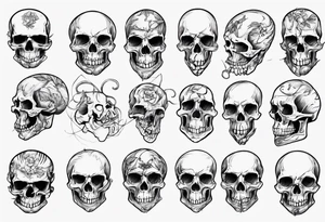 Barbs wired and skulls tattoo idea