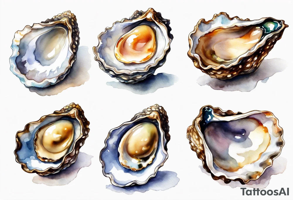 One small  Pretty oyster shell tattoo idea