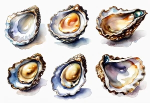 One small  Pretty oyster shell tattoo idea