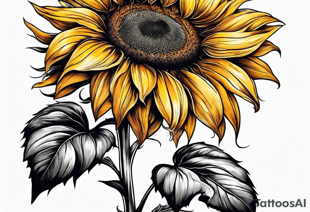 a sunflower tattoo idea