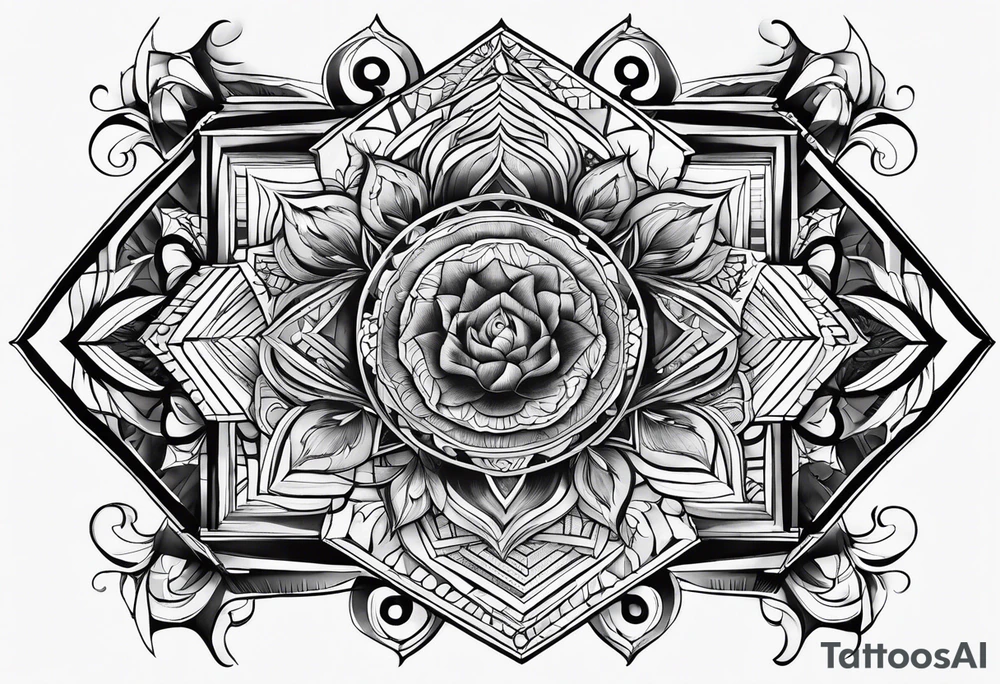 Geometri sfasata tattoo idea
