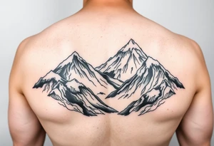 japanese mountains realistic tattoo idea