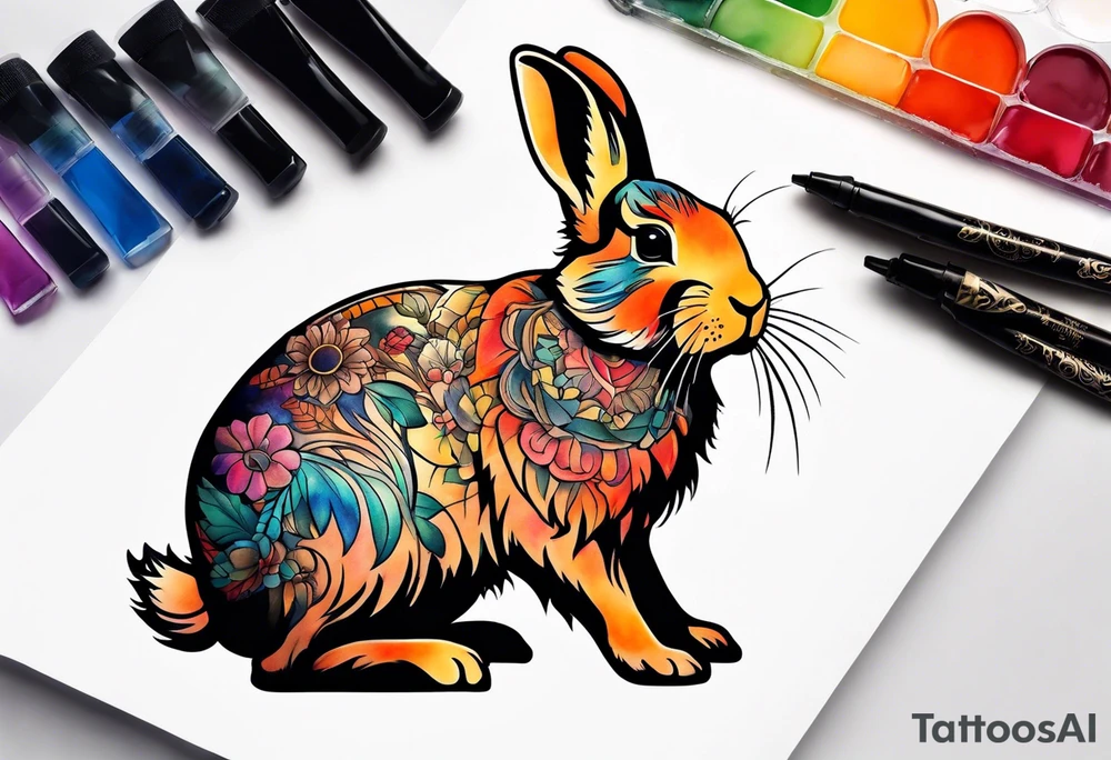 Auburn bunny rabbit tattoo idea